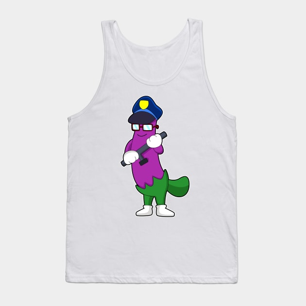 Eggplant as Police officer with Baton Tank Top by Markus Schnabel